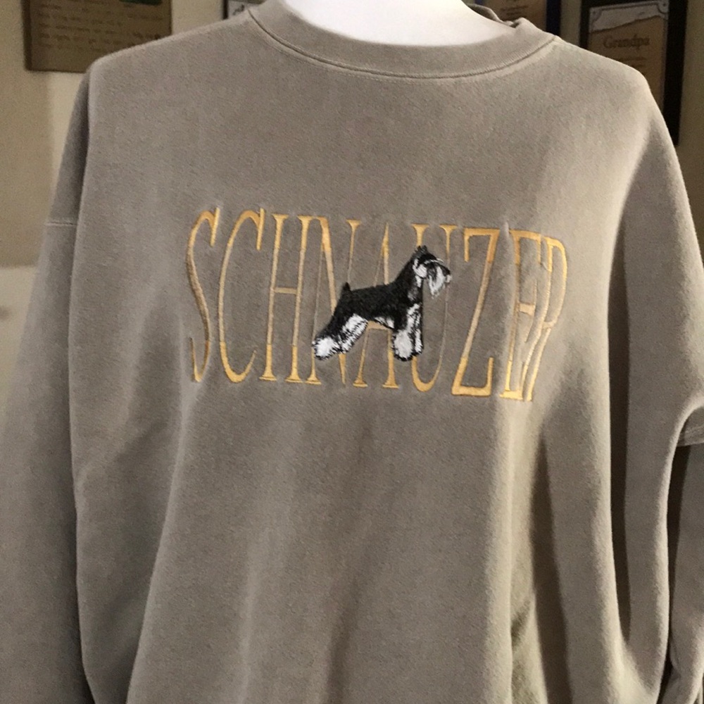 Heavyweight taupe sweatshirt XL Schnauzer